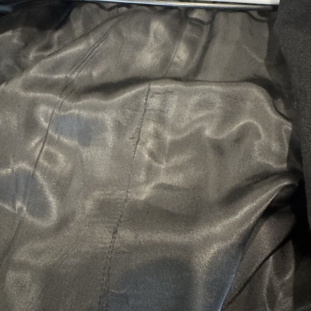 Giuliana Teso Neiman Marcus Black Wool Blend Long Coat Sz-44 Made In Italy VTG‎ - Picture 14 of 16
